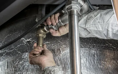 Plumber fitting pipe connections during an installation
